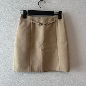 H&M Beige Pencil Skirt with Buckle Detail